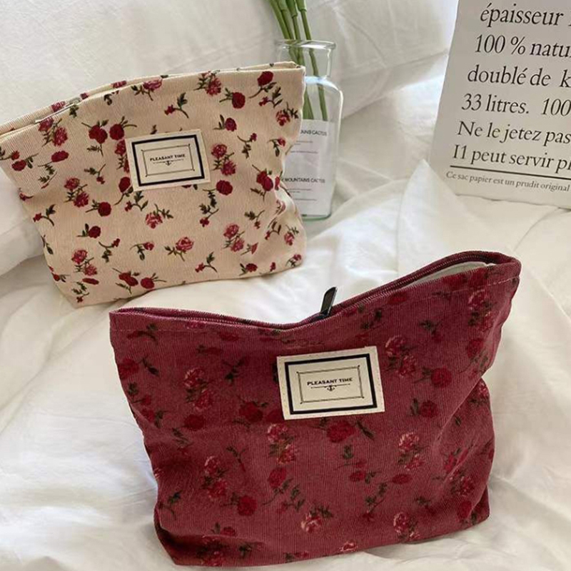 Bolsa de cosméticos de flor de - Korean Skincare Routine reseña y precio