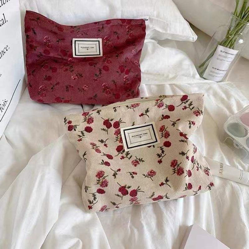 Bolsa de cosméticos de flor de - Korean Skincare Routine reseña y precio