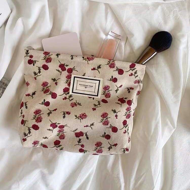 Bolsa de cosméticos de flor de - Korean Skincare Routine reseña y precio